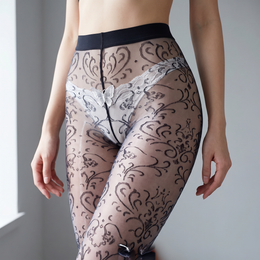 FRILLORA SW200 hosiery in a styled indoor setting