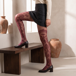 FRILLORA SW141 hosiery in a styled indoor setting