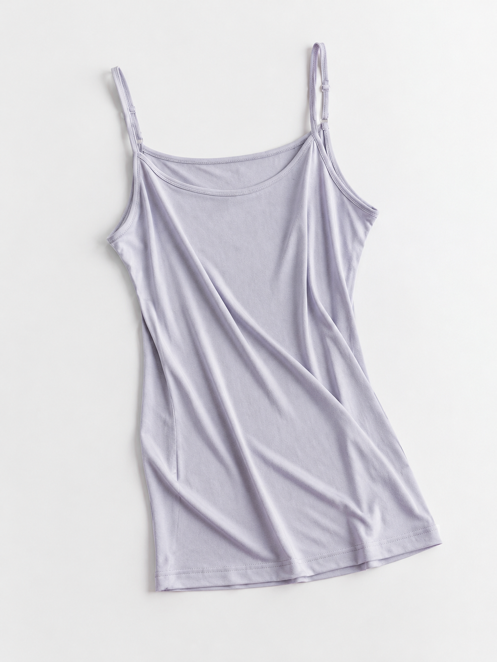 Adjustable Strap Silk Knit Camisole in Silver Gray