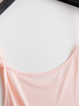 Adjustable Strap Silk Knit Slip in Light Pink