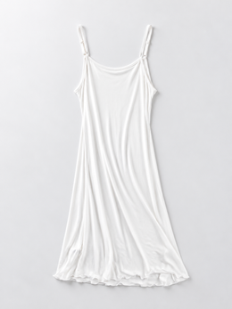 Adjustable Strap Silk Knit Slip in White