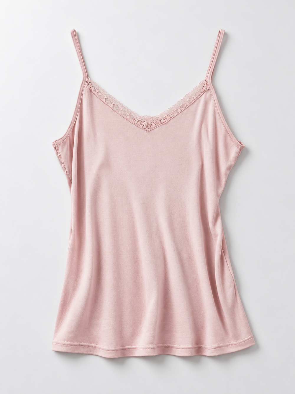 Adjustable Strap V Neck Silk Lace Camisole in Dusty Mauve