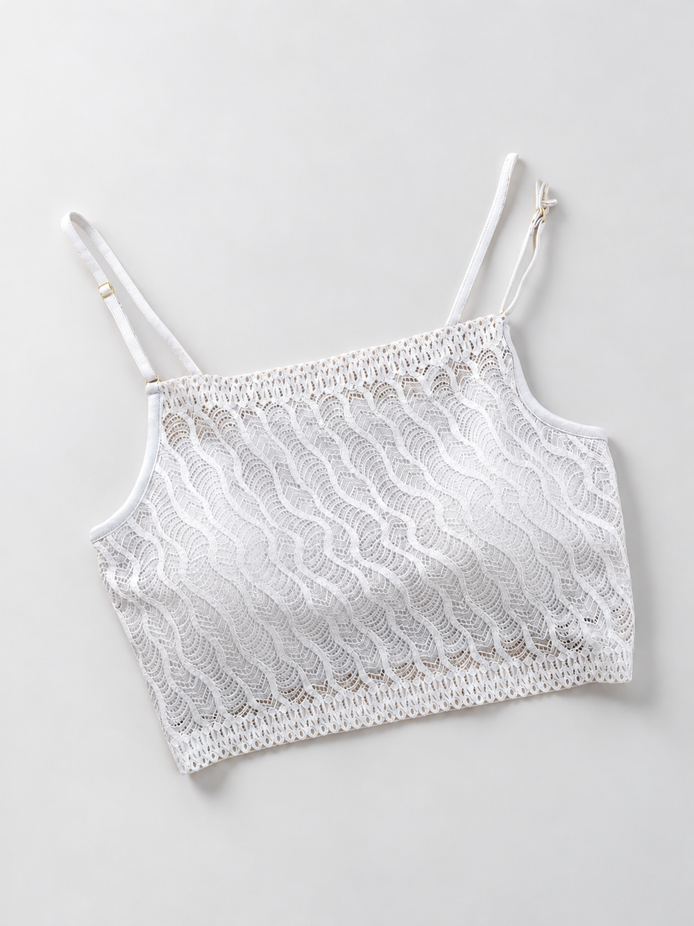 Bandeau Style Lace Bralette with Silk Lining in Silver Gray