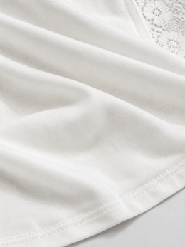 Cowl Neck Silk Viscose Lace Camisole in White