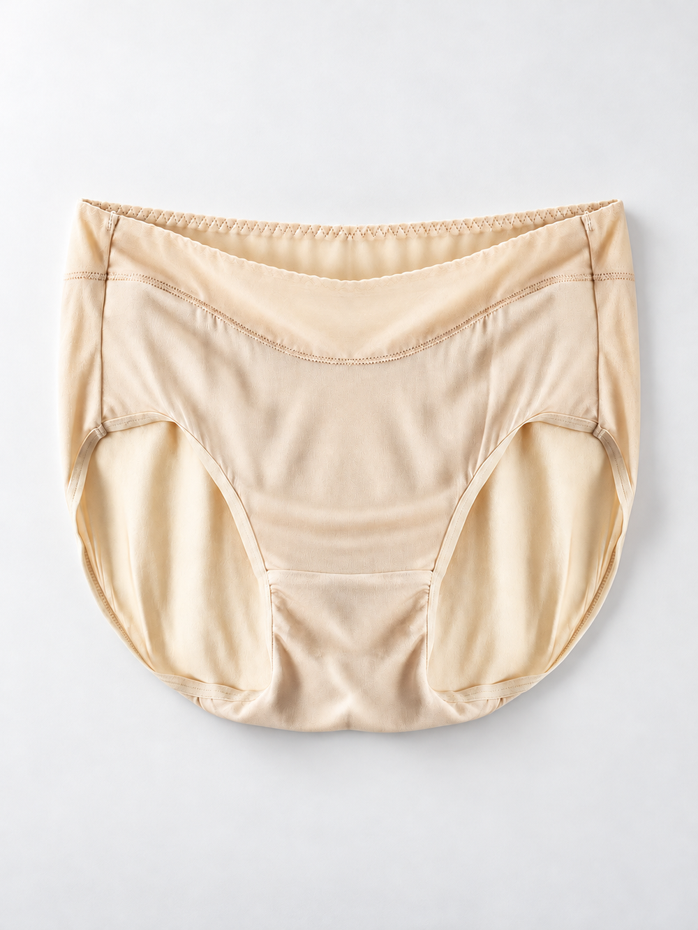 Everyday Silk Briefs with Mesh Edging in Beige