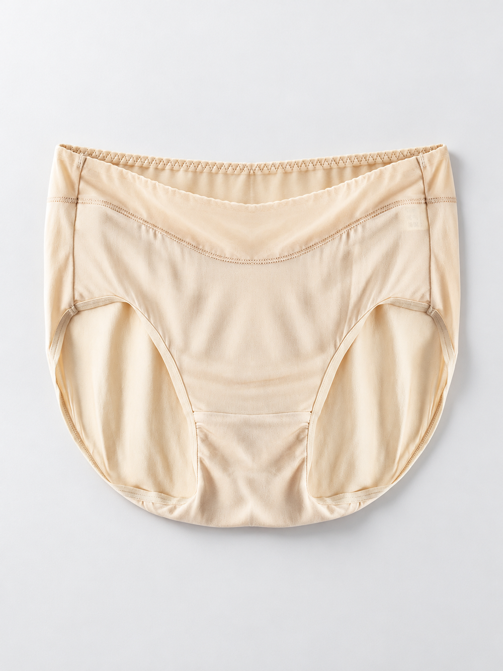 Everyday Silk Briefs with Mesh Edging in Beige