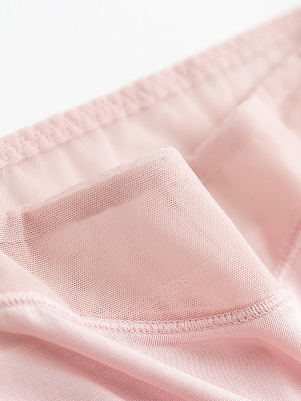 Everyday Silk Briefs with Mesh Edging in Light Pink