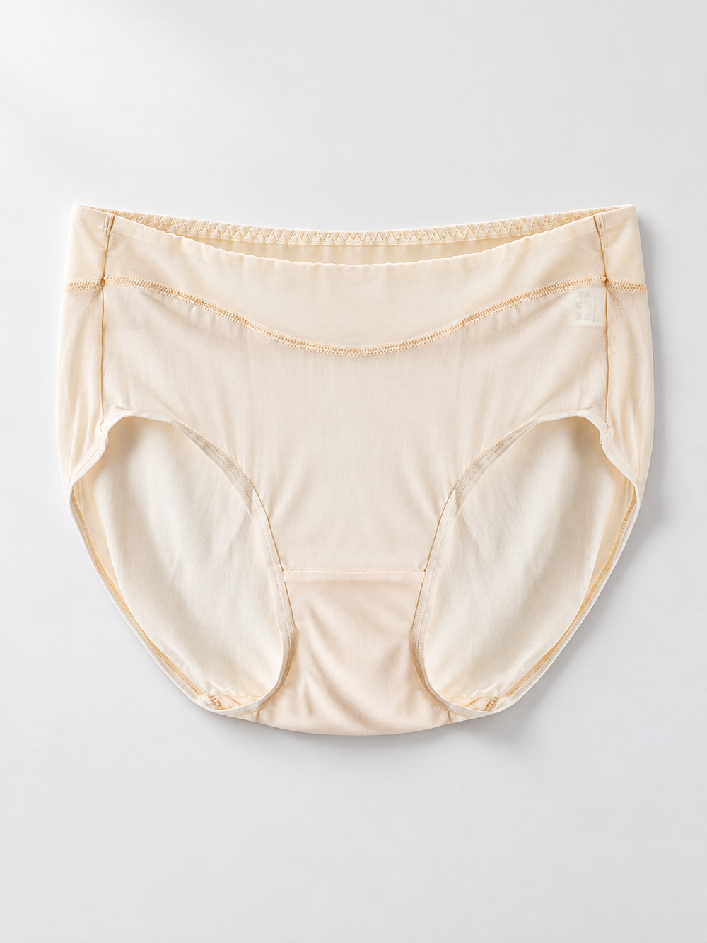 Everyday Silk Briefs with Mesh Edging in Peach Nude