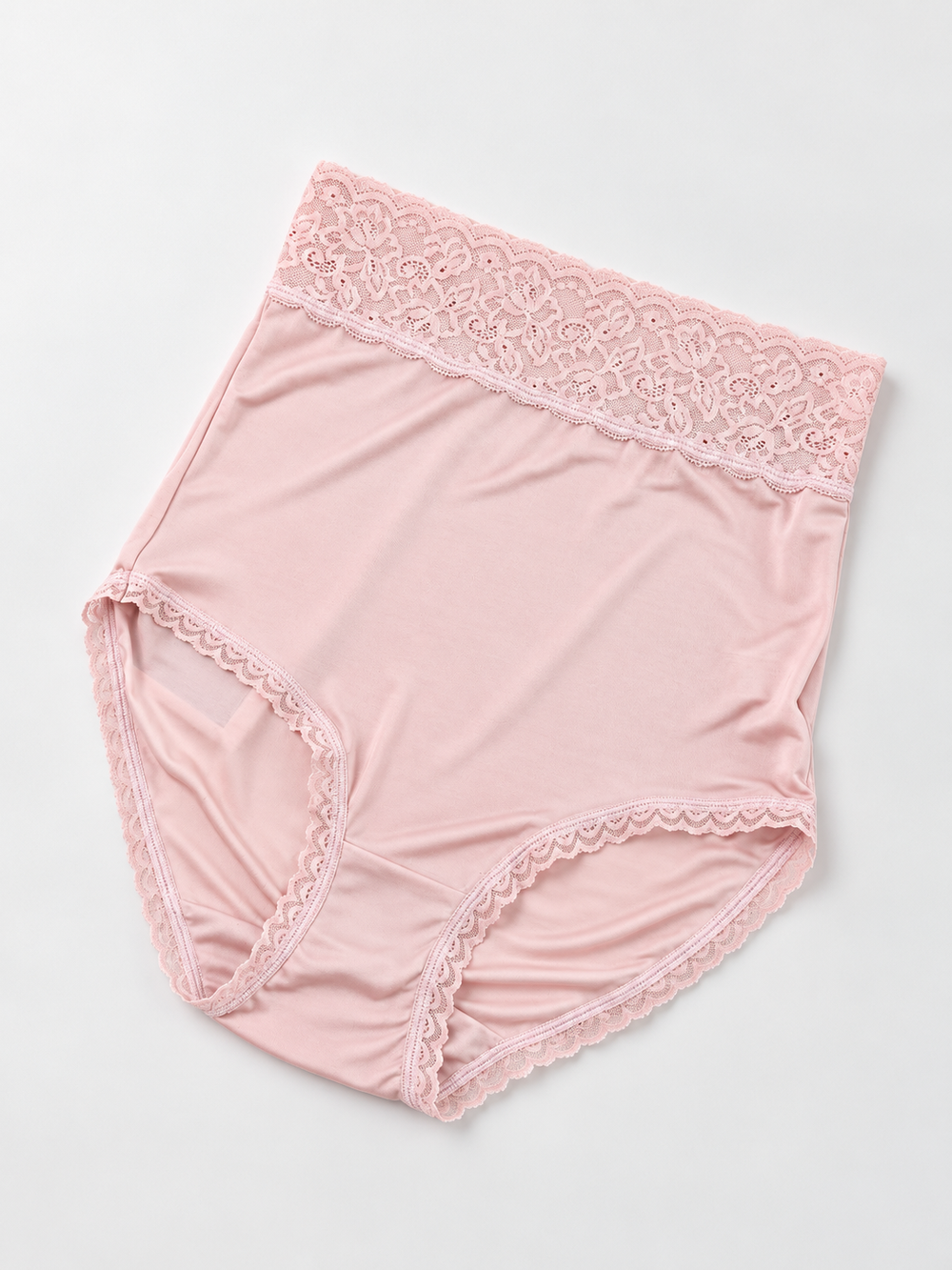 Extra High Rise Silk Lace Briefs in Cherry Blossom Pink