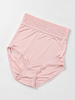Extra High Rise Silk Lace Briefs in Cherry Blossom Pink