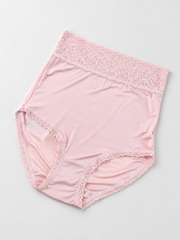 Extra High Rise Silk Lace Briefs in Cherry Blossom Pink