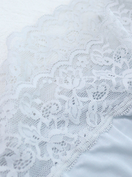 Extra High Rise Silk Lace Briefs in Gray Blue