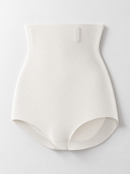 Extra High Rise Stretch Briefs with Silk Blend Gusset in Cream White