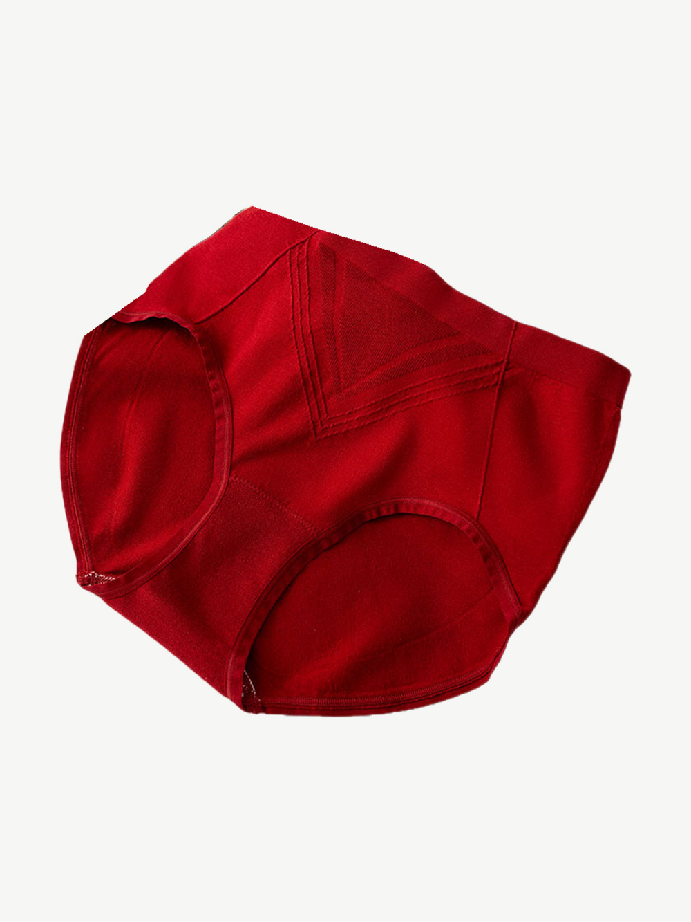 High Rise Knit Briefs with Silk Gusset in Angora Red