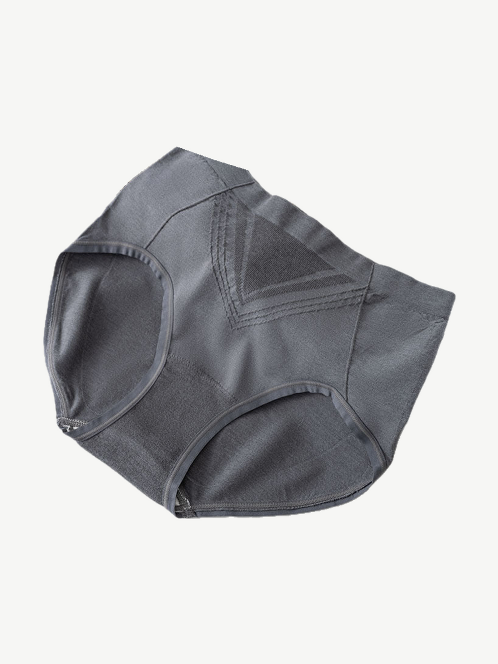 High Rise Knit Briefs with Silk Gusset in Dark Gray