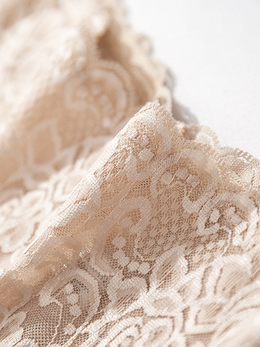 High Rise Silk and Lace Briefs in Nude
