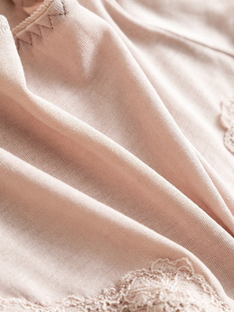 High Rise Silk Briefs with Scalloped Lace in Rose Mauve