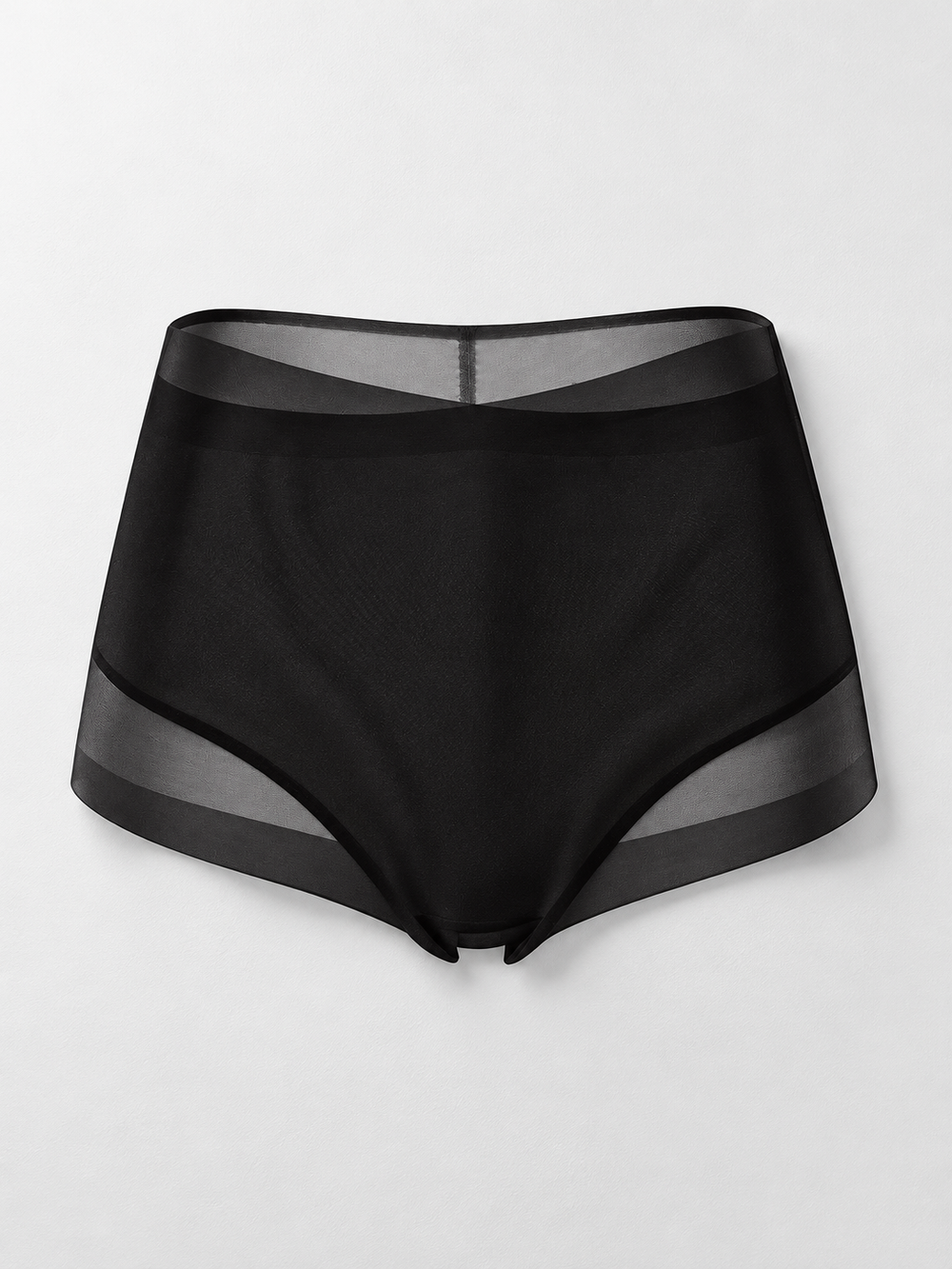 High Rise Smooth Briefs with Silk Gusset in Black