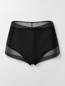 High Rise Smooth Briefs with Silk Gusset in Black