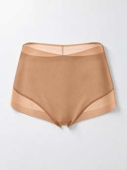 High Rise Smooth Briefs with Silk Gusset in Coffee