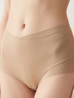 High Rise Smooth Briefs with Silk Gusset in Coffee