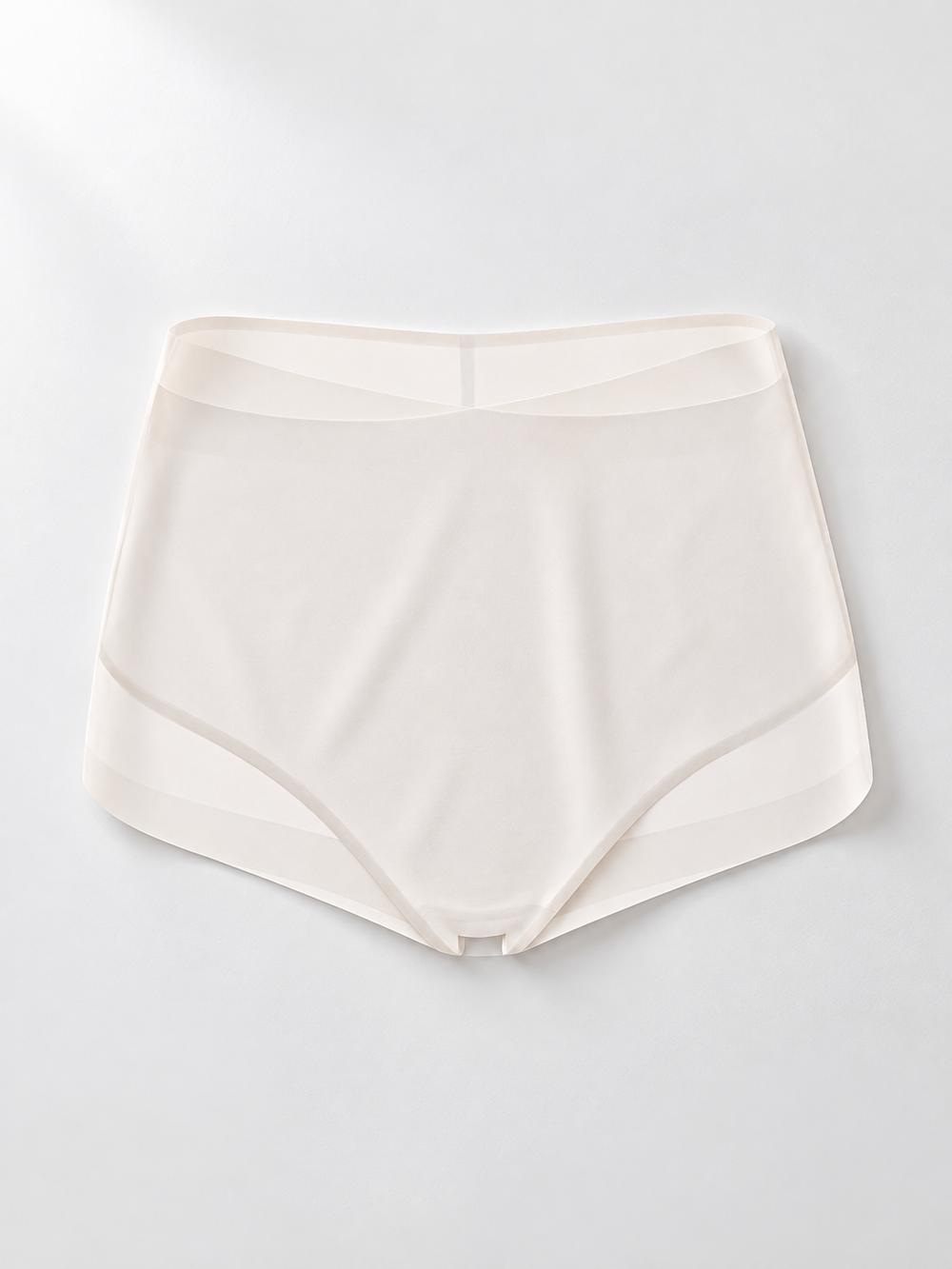 High Rise Smooth Briefs with Silk Gusset in Cream