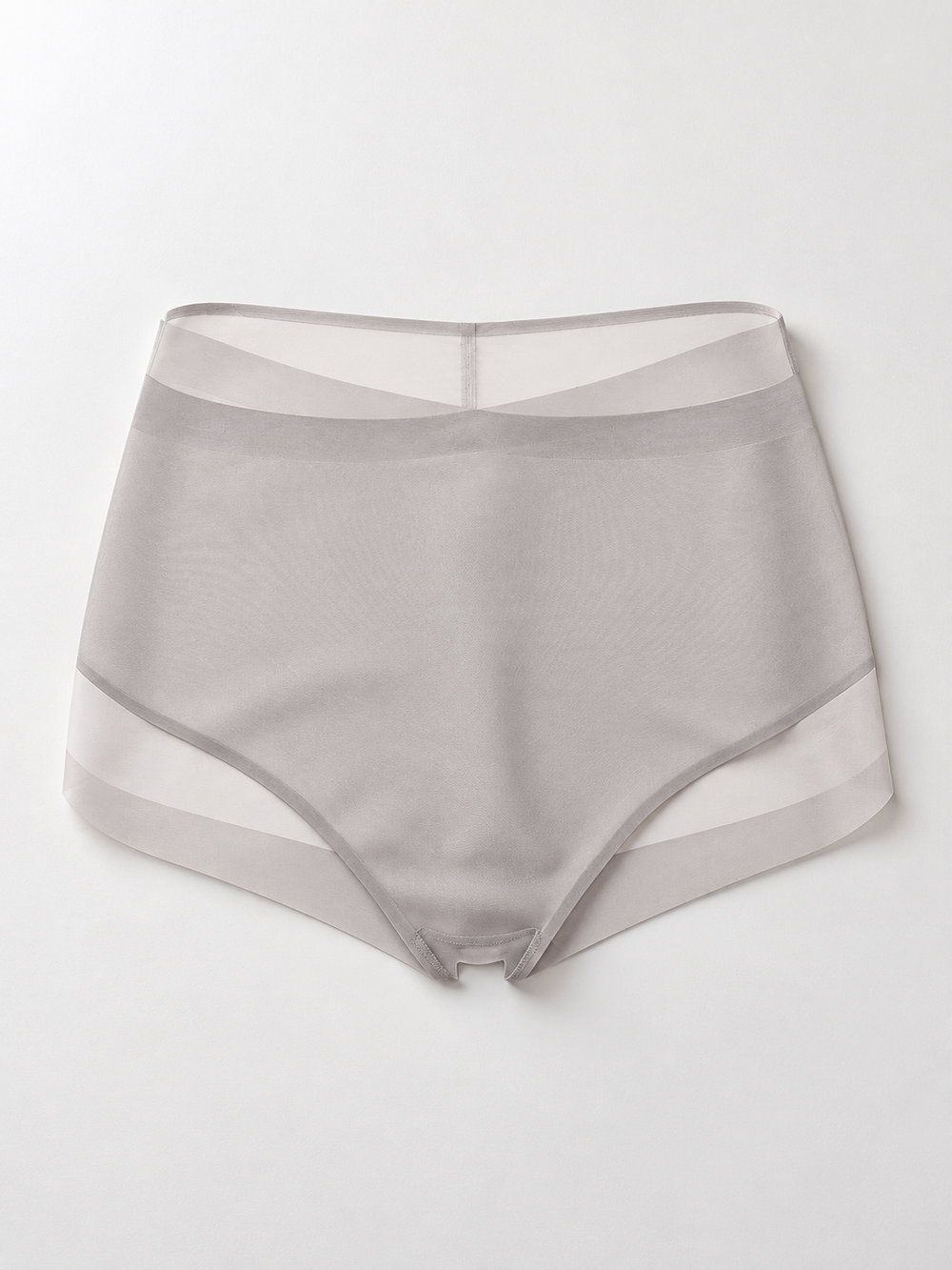 High Rise Smooth Briefs with Silk Gusset in Gray