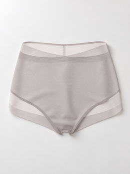High Rise Smooth Briefs with Silk Gusset in Gray