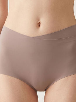 High Rise Smooth Briefs with Silk Gusset in Gray