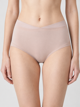 High Rise Smooth Briefs with Silk Gusset in Lotus Pink
