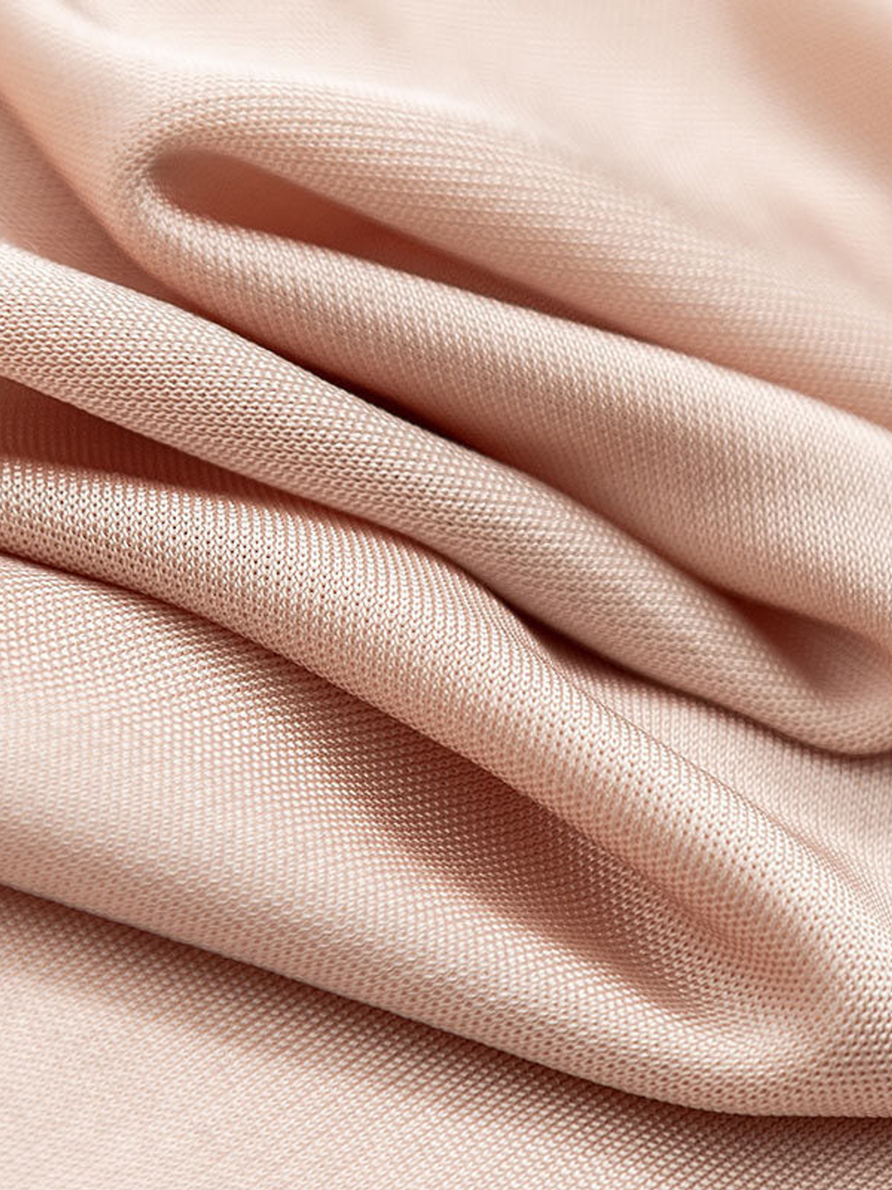 Lace Front V Neck Silk Knit Tank in Nude