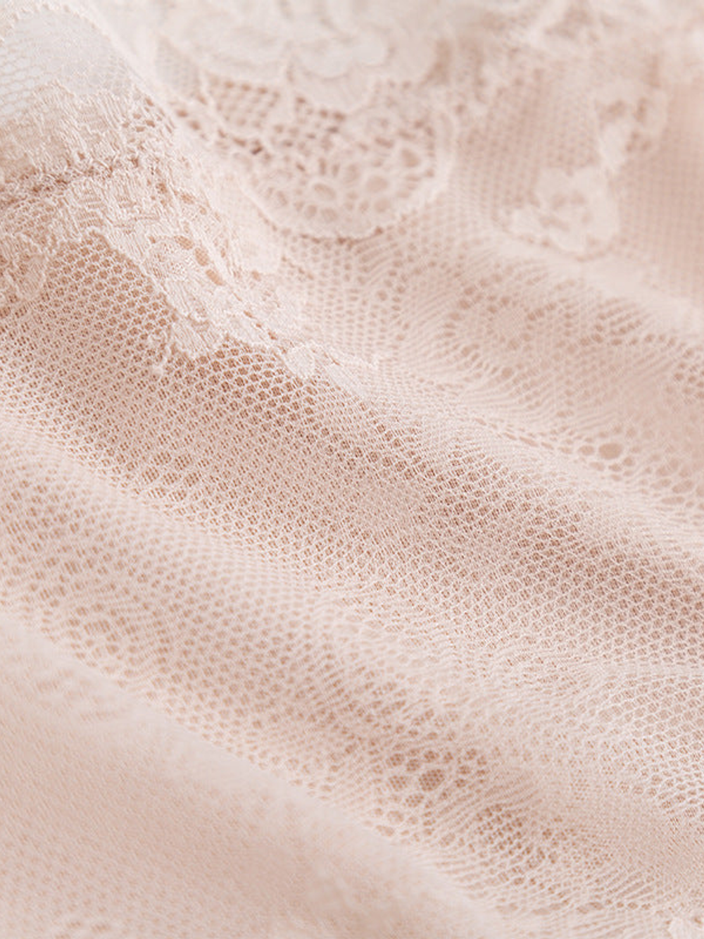 Lace Longline Silk Cami in Beige