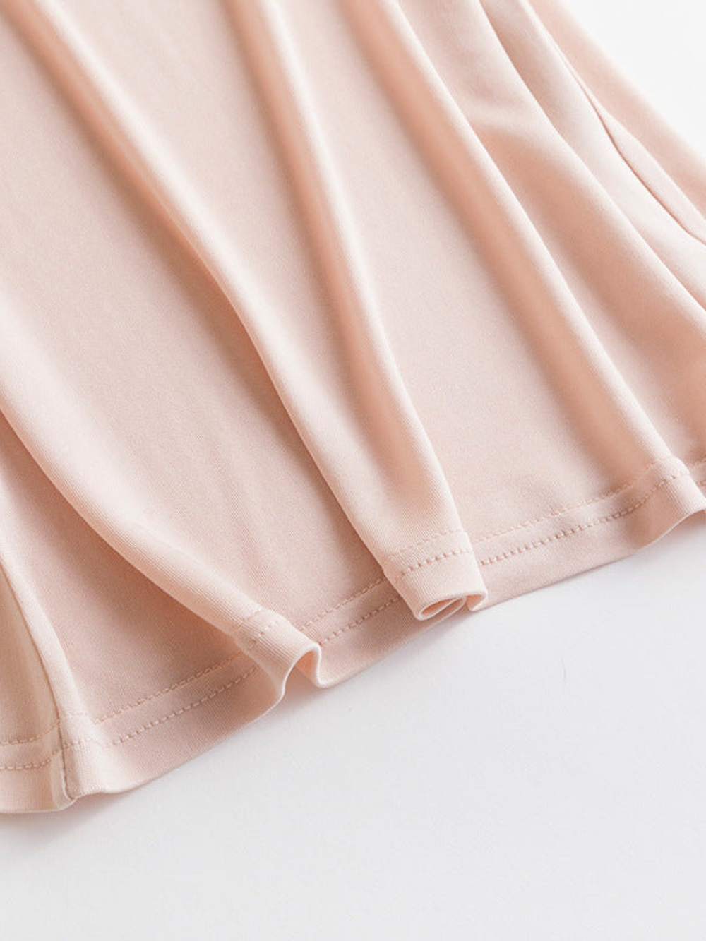 Lace Shoulder V Neck Silk Knit Tank in Blush Nude