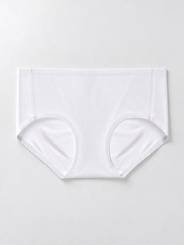 Lightweight Stretch Briefs with Silk Gusset in Ivory