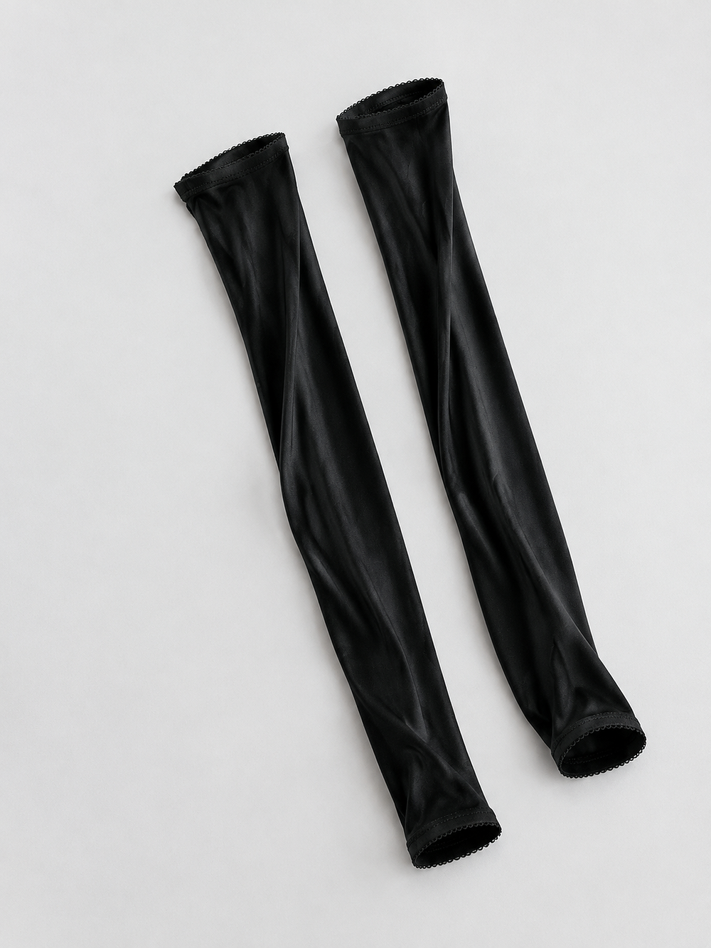 Long Silk Viscose Arm Sleeves in Black