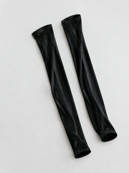 Long Silk Viscose Arm Sleeves in Black