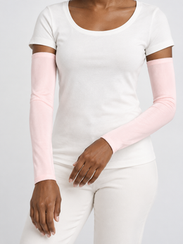 Long Silk Viscose Arm Sleeves in Pink