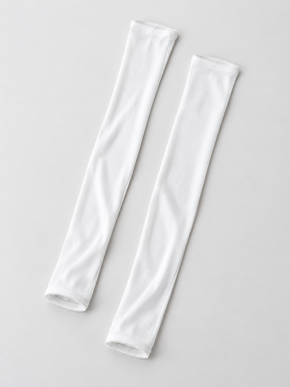 Long Silk Viscose Arm Sleeves in White