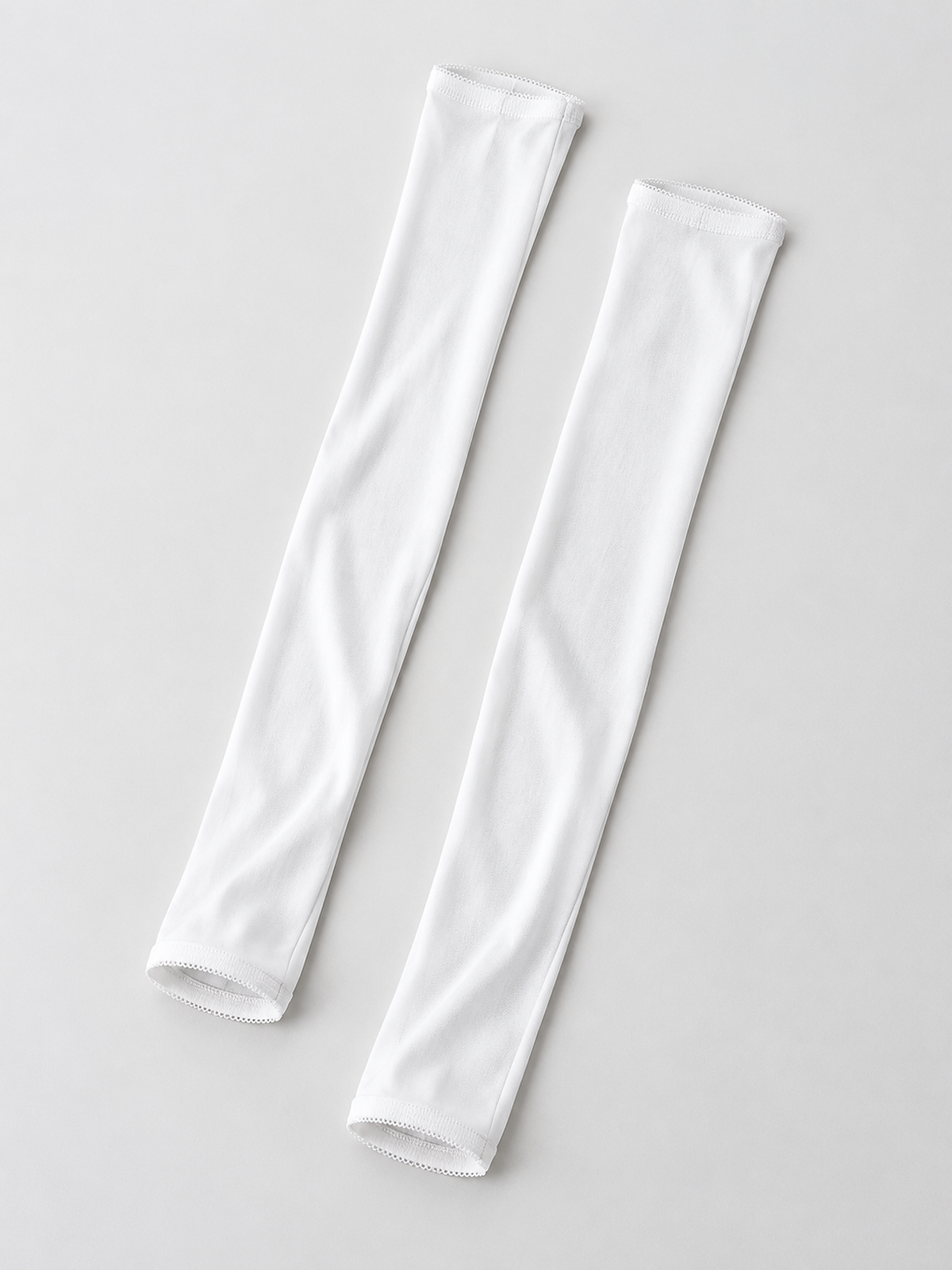 Long Silk Viscose Arm Sleeves in White