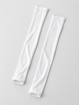 Long Silk Viscose Arm Sleeves in White