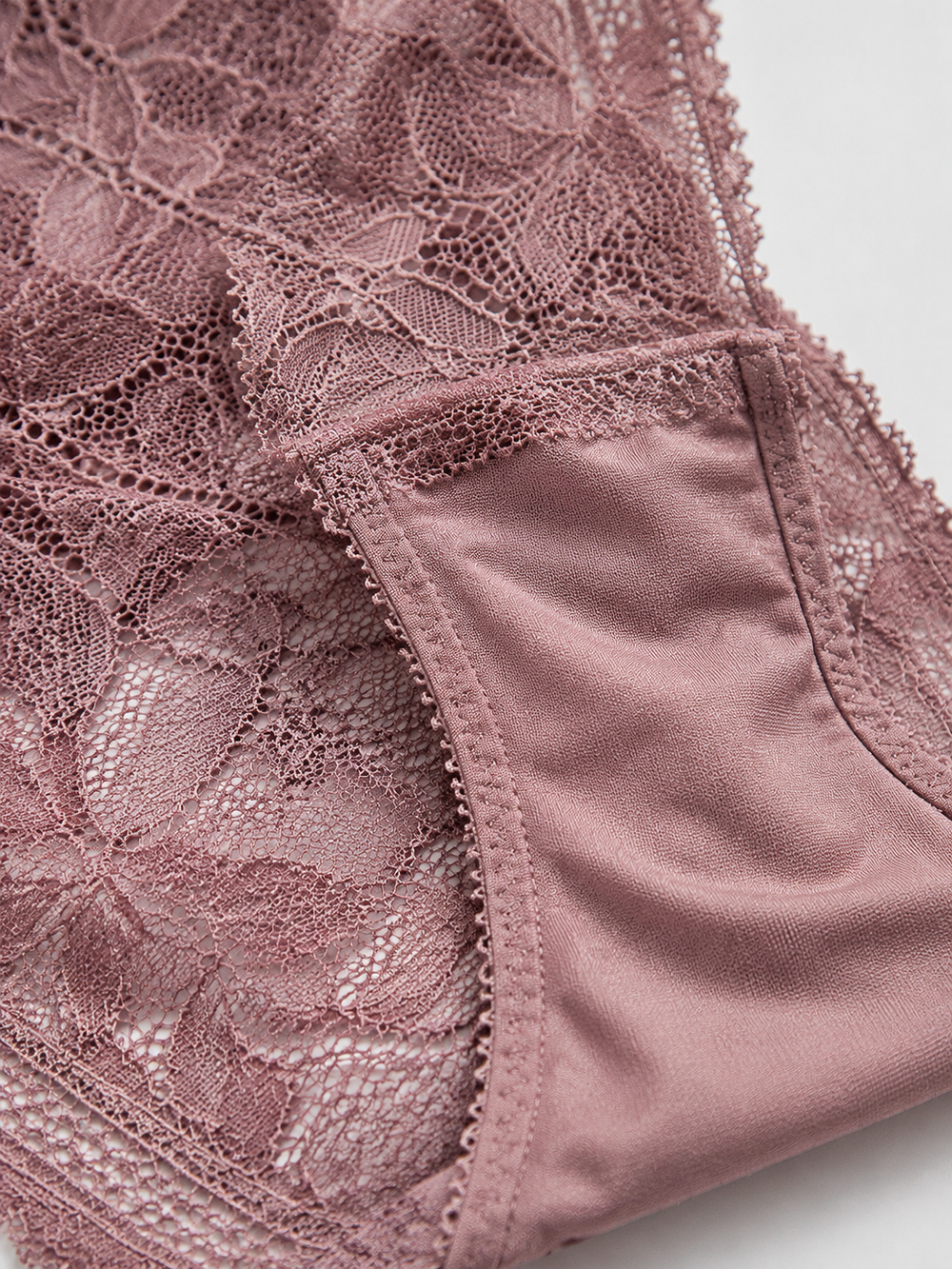 Low Rise Lace Panel Silk Briefs in Magenta
