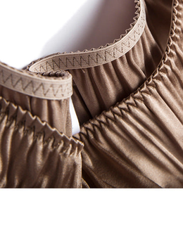 Low Rise Stretch Silk Thong in Khaki