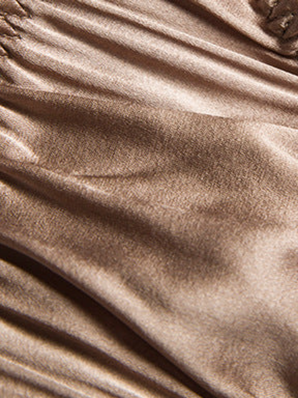 Low Rise Stretch Silk Thong in Khaki