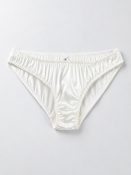 Low Rise Stretch Silk Thong in White