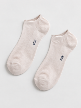 Lyocell Blend Mesh Low Cut Socks in Beige Nude (Women)