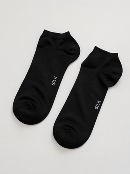 Lyocell Blend Mesh Low Cut Socks in Black (Women)