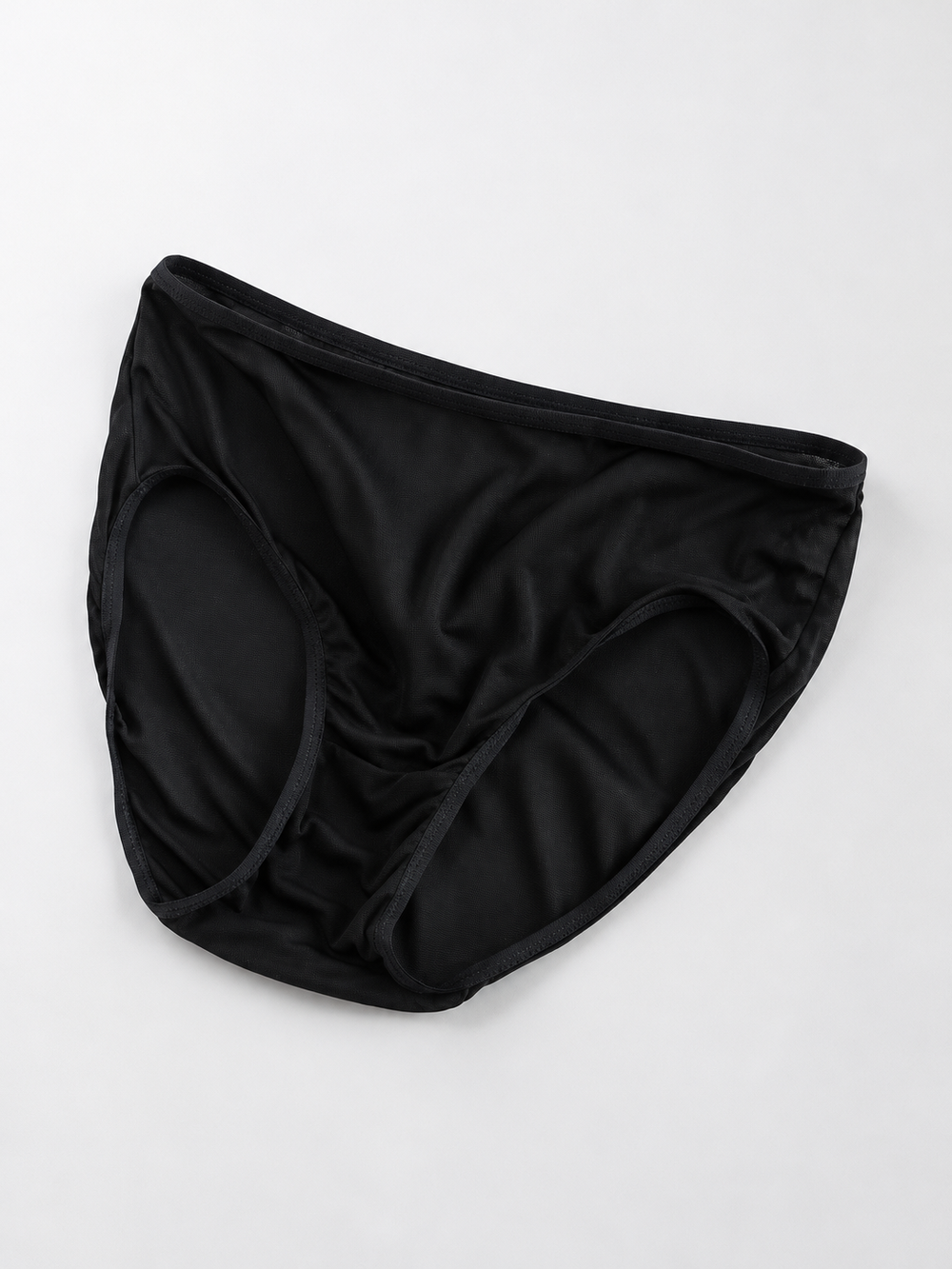 Mid Rise Silk Knit Briefs in Black