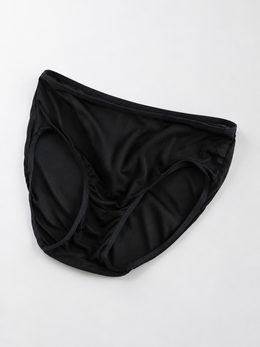Mid Rise Silk Knit Briefs in Black
