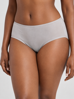 Mid Rise Silk Knit Briefs in Gray