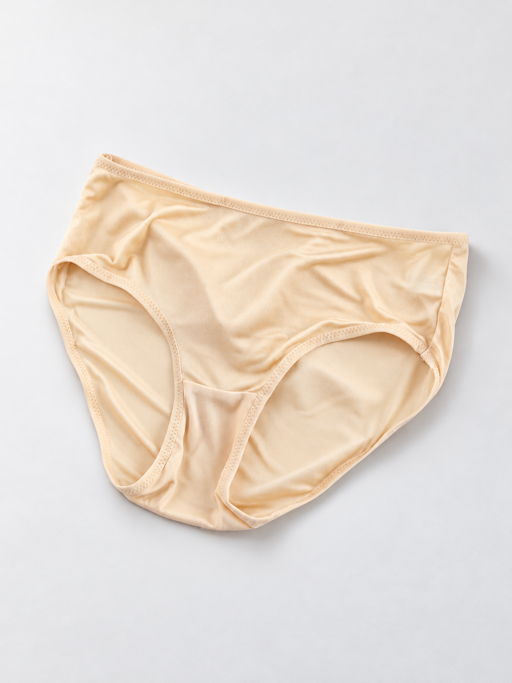 Mid Rise Silk Knit Briefs in Nude